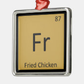 Fr - Fried Chicken Chemistry Periodisches Tabellen Silbernes Ornament (Links)