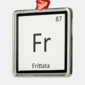 Fr - Frittata Chemistry Periodisches Tabellensymbo Silbernes Ornament (Links)