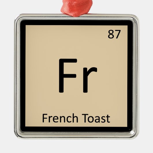 Fr - Periodisches Symbol der französischen Toastch Silbernes Ornament (Vorne)