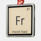 Fr - Periodisches Symbol der französischen Toastch Silbernes Ornament (Links)