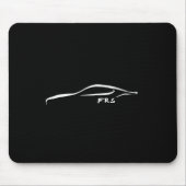 FR-S weiße Brushstroke-Silhouette Mousepad (Vorne)