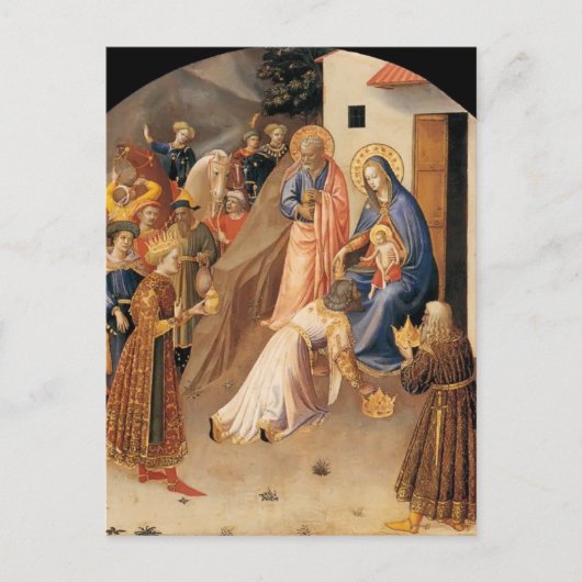 Fra Angelico - Bewunderung der Magi Postkarte (Vorderseite)