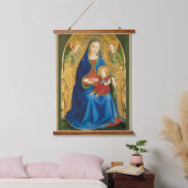 Fra Angelico Jungfrau des Pomegranats Wandteppich Mit Holzrahmen (Schlafzimmer)