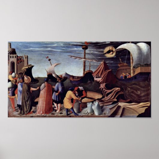Fra Angelico - Rettung der Seeleute Poster (Vorne)