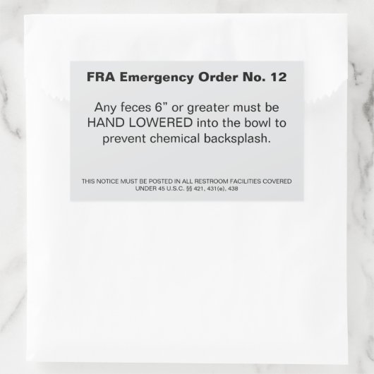 FRA-Auftrag Rechteckiger Aufkleber (Tasche)