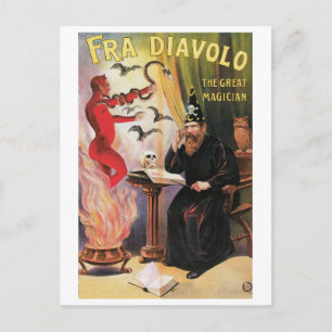 Fra Diavolo ~ Der große Magier Vintage-Zauberkunst Postkarte