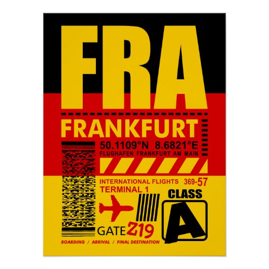 FRA Flughafen Frankfurt Poster (Vorderseite)