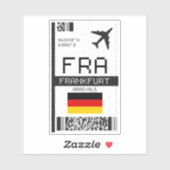 FRA Frankfurt Boarding Pass - Deutschland Reisen Aufkleber (Blatt)
