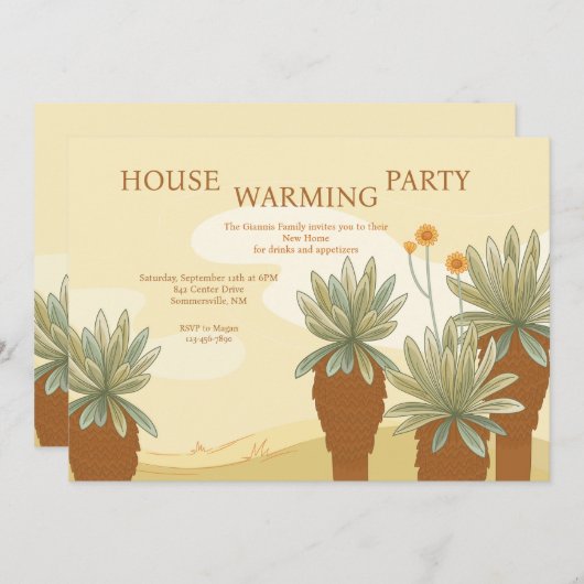 Fraailejon Pflanze Einladungen (Vorne/Hinten)