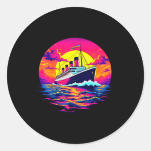 Fracht Schiff Vintage Titanic Boot Reise Rate Männ Runder Aufkleber