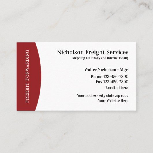 Frachtdienste Moderner Stil Visitenkarte (Vorderseite)