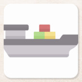 Frachter Rechteckiger Pappuntersetzer (Vorderseite)