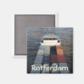 Frachtschiff auf der Maas, Rotterdam Magnet (Vorderseite/Rückseite)