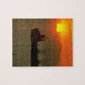 Frachtschiff bei Sonnenuntergang Puzzle (Horizontal)