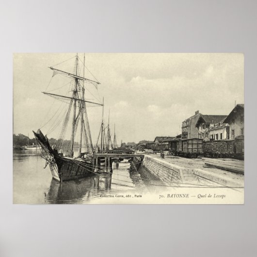 Frachtschiffe, Bayonne, Frankreich Poster (Vorne)