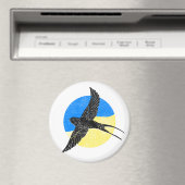 Frack auf blau-gelb, ukrainisches Design Magnet (In Situ (Geschirrspüler))