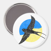 Frack auf blau-gelb, ukrainisches Design Magnet (Vorderseite/Rückseite)