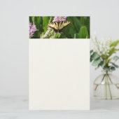 Frack Butterfly auf Lila Wildblumen Briefpapier (Stehend Vorderseite)