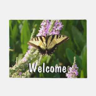 Frack Butterfly auf Lila Wildblumen Fußmatte