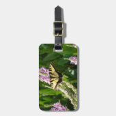 Frack Butterfly auf Lila Wildblumen Gepäckanhänger (Vorderseite vertikal)