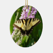 Frack Butterfly auf Lila Wildblumen Keramik Ornament (Rechts)