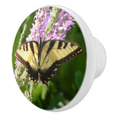 Frack Butterfly auf Lila Wildblumen Keramikknauf (Rechts)