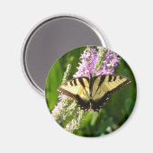 Frack Butterfly auf Lila Wildblumen Magnet (Vorderseite/Rückseite)