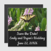 Frack Butterfly auf Lila Wildblumen Magnetkarte (Vorne/Hinten)