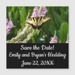 Frack Butterfly auf Lila Wildblumen Magnetkarte