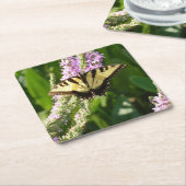 Frack Butterfly auf Lila Wildblumen Rechteckiger Pappuntersetzer (angewinkelt)