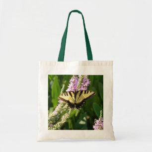 Frack Butterfly auf Lila Wildblumen Tragetasche