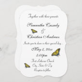 Frack Butterfly Elegante Hochzeit Einladung (Vorne/Hinten)