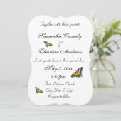 Frack Butterfly Elegante Hochzeit Einladung (Stehend Vorderseite)