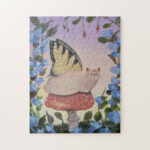 Frack Butterfly Fairy Cat auf Mushroom