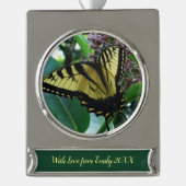 Frack Butterfly I auf Milkweed in Shenandoah Banner-Ornament Silber (Vorderseite)