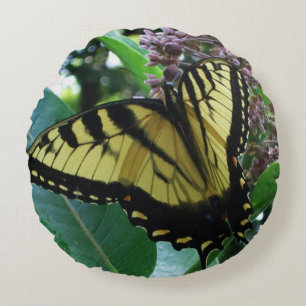 Frack Butterfly I auf Milkweed in Shenandoah Rundes Kissen
