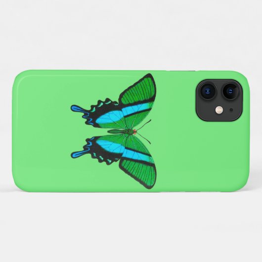 Frack Butterfly in Grün, Türkis und Schwarz Case-Mate iPhone Hülle (Rückseite (Horizontal))