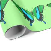 Frack Butterfly in Grün, Türkis und Schwarz Geschenkpapier (Rolleneckpunkt)