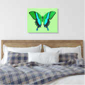 Frack Butterfly in Grün, Türkis und Schwarz Leinwanddruck (Insitu (Schlafzimmer))