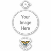 Frack Butterfly Monogramm Aufkleber (Vorderseite)