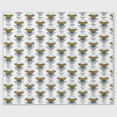 Frack Butterfly Monogramm Geschenkpapier (Flach)
