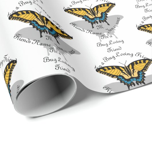 Frack Butterfly Monogramm Geschenkpapier (Rolleneckpunkt)