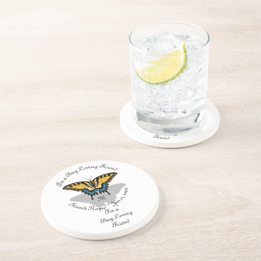 Frack Butterfly Monogramm Getränkeuntersetzer (Seite)