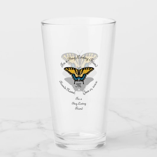 Frack Butterfly Monogramm Glas (Vorderseite)