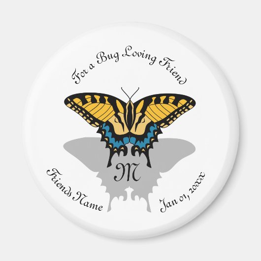Frack Butterfly Monogramm Magnet (Vorne)