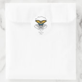 Frack Butterfly Monogramm Runder Aufkleber (Tasche)