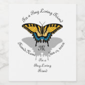 Frack Butterfly Monogramm Weinetikett (Einzelnes Label)