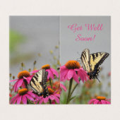 Frack Butterfly, rosa Blume (Außenseite Aufgefaltet)