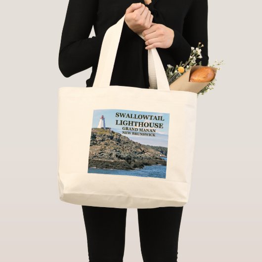 Frack Lighthouse Grand Manan N.B. Tote Bag Jumbo Stoffbeutel (Vorderseite (Produkt))