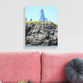 Frack Lighthouse Grand Manan Wrapped Canvas Leinwanddruck (Insitu (Wohnzimmer))